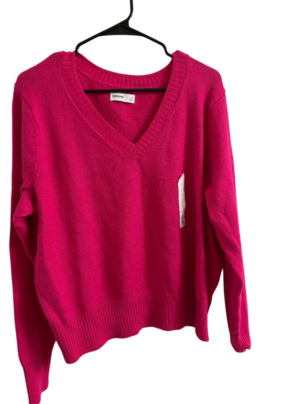 Sonoma V-Neck Sweater - Fuchsia